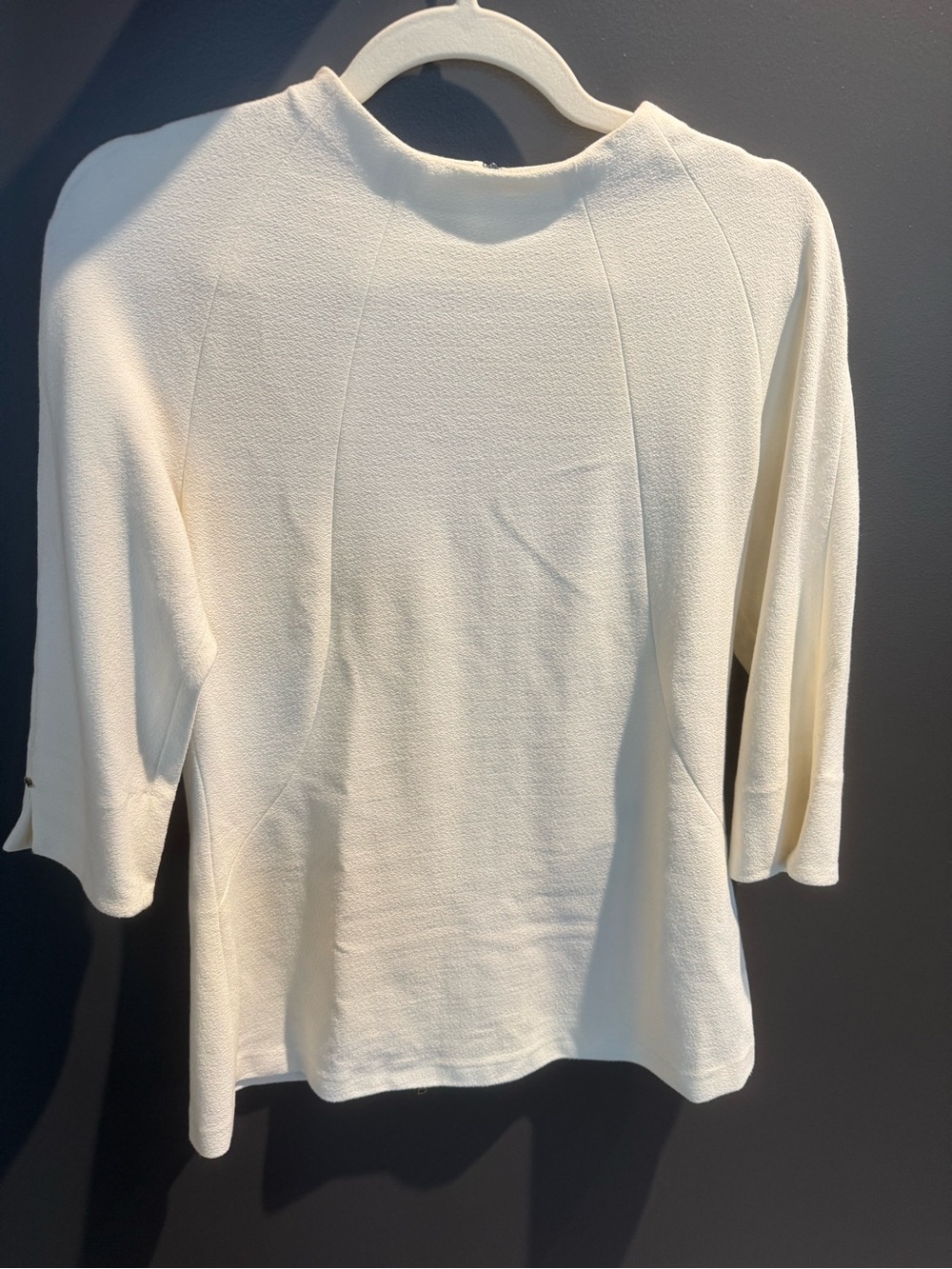Marc Cain Cream Back Zip Structured Tunic Top | Size N4 / US 8